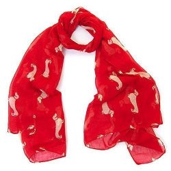 Bufandas de perro salchicha en color rojo