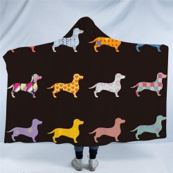 Albornoz con estampado de perro salchicha